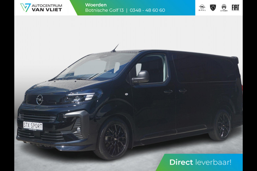 Opel Vivaro-e Dubbele Cabine 75kWh | STX Sport | Mooiste  bus van NL (!) | Lederen bekleding | Spoilerpakket | 18 inch Lichtmetalen velgen | Dynamic Comfort NAV Pakket | Winterpakket | 2x schuifdeur | Betimmering | Comfortstoelen |
