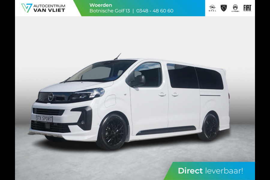 Opel Vivaro-e Dubbele Cabine 75kWh | STX Sport | Mooiste  bus van NL (!) | Lederen bekleding | Spoilerpakket | 18 inch Lichtmetalen velgen | Dynamic Comfort NAV Pakket | Winterpakket | 2x schuifdeur | Betimmering | Comfortstoelen |