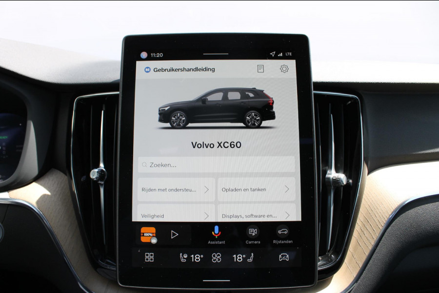 Volvo XC60 T6 350PK Automaat Plug-in hybrid AWD Plus Dark Google infotainment / Semi elektrisch wegklapbare trekhaak / Elektrisch bedienbare voorstoelen met geheugen / All seasonbanden