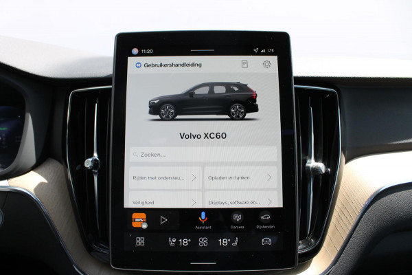 Volvo XC60 T6 350PK Automaat Plug-in hybrid AWD Plus Dark Google infotainment / Semi elektrisch wegklapbare trekhaak / Elektrisch bedienbare voorstoelen met geheugen / All seasonbanden