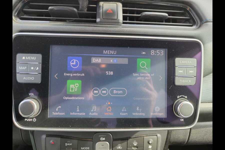 Nissan Leaf e+ N-Connecta 62kWh Adap.Cruise Warmtepomp Leder+Verwarmd 360°Camera Ecc Stuurverwarming Navi Apple Carplay/Android Auto Lmv Privacy Glas Isofix DAB Bluetooth Led Dodehoekdetectie 1e Eigenaar Origineel Nederlandse Auto