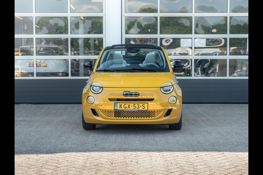 Fiat 500C Hybrid La Prima Cabrio | Clima | LED | PDC | JBL Premium Audio | 17" | Camera | Canneloni Ivory/Piombo interieur