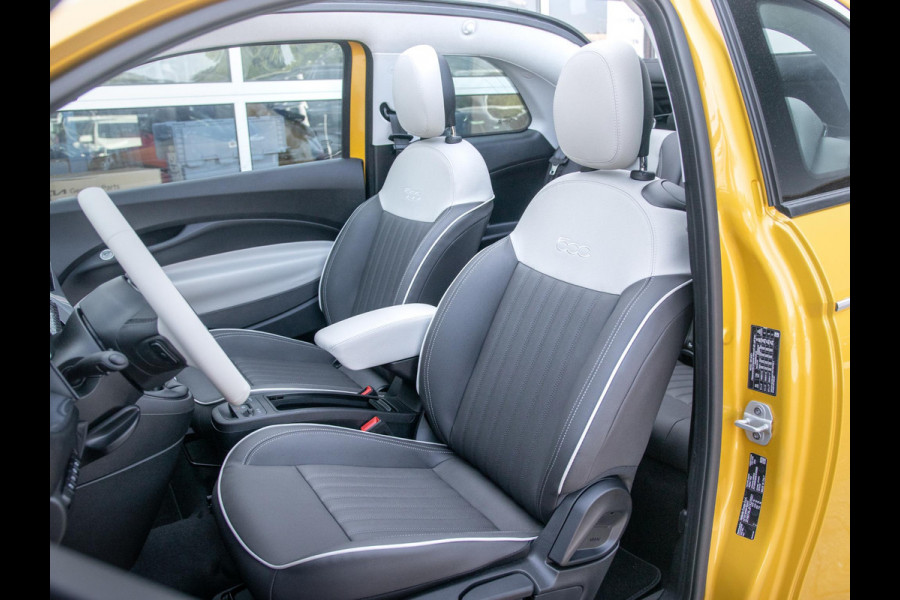 Fiat 500C Hybrid La Prima Cabrio | Clima | LED | PDC | JBL Premium Audio | 17" | Camera | Canneloni Ivory/Piombo interieur