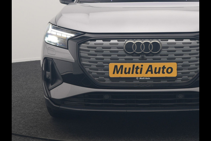Audi Q4 e-tron 50 Quattro Edition One 2x S Line 77 kWh 300pk Dealer O.H. | Panodak | Head Up | Adaptive Cruise | Matrix LED | Camera | Lederen Sportstoelen Memory & Verwarmd | Keyless | Apple Carplay | Blis | DAB | 21"L.M |