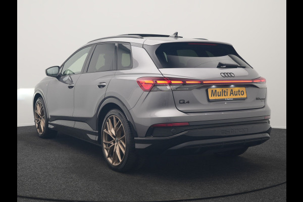 Audi Q4 e-tron 50 Quattro Edition One 2x S Line 77 kWh 300pk Dealer O.H. | Panodak | Head Up | Adaptive Cruise | Matrix LED | Camera | Lederen Sportstoelen Memory & Verwarmd | Keyless | Apple Carplay | Blis | DAB | 21"L.M |