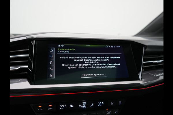 Audi Q4 e-tron 50 Quattro Edition One 2x S Line 77 kWh 300pk Dealer O.H. | Panodak | Head Up | Adaptive Cruise | Matrix LED | Camera | Lederen Sportstoelen Memory & Verwarmd | Keyless | Apple Carplay | Blis | DAB | 21"L.M |