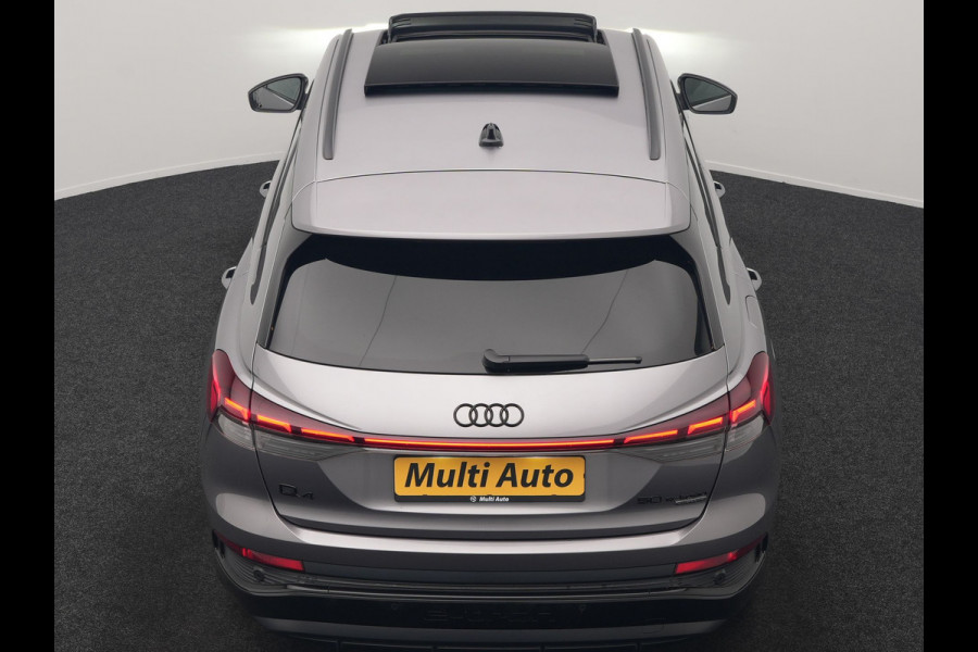 Audi Q4 e-tron 50 Quattro Edition One 2x S Line 77 kWh 300pk Dealer O.H. | Panodak | Head Up | Adaptive Cruise | Matrix LED | Camera | Lederen Sportstoelen Memory & Verwarmd | Keyless | Apple Carplay | Blis | DAB | 21"L.M |