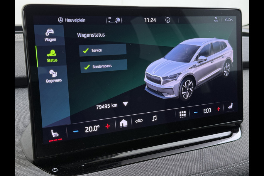 Škoda ENYAQ iV 60 SOH 92% Warmtepomp Panoramadak Adap.Cruise 3-Zone Stoelverwarming Keyless advanced Ecc Pdc Android Auto Apple Carplay Privacy Glas Lmv Led Isofix Lane Assist Verkeersbord herkenning 1e Eigenaar Dealeronderhouden Origineel Nederlandse Auto