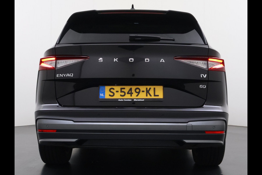 Škoda ENYAQ iV 60 SOH 92% Warmtepomp Panoramadak Adap.Cruise 3-Zone Stoelverwarming Keyless advanced Ecc Pdc Android Auto Apple Carplay Privacy Glas Lmv Led Isofix Lane Assist Verkeersbord herkenning 1e Eigenaar Dealeronderhouden Origineel Nederlandse Auto