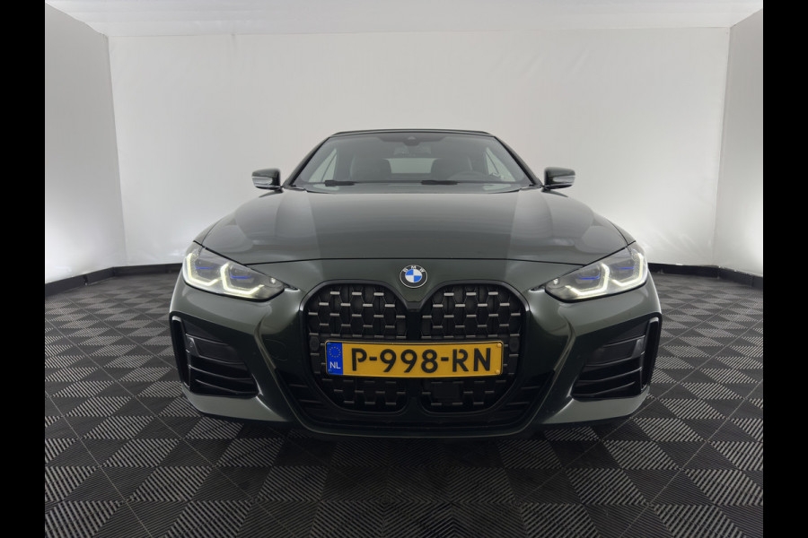 BMW 4 Serie Cabrio M440i xDrive High Executive (INCL-BTW) *HEAD-UP | LEATHER | LASER-LED | MEMORY-PACK | DIGI-COCKPIT | KEYLESS | HIFI-SOUND | SHIFTPADDLES | CAMERA | DAB | NAVI-FULLMAP | AMBIENT-LIGHT | TOWBAR | 19''ALU*