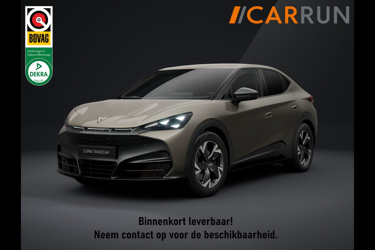 CUPRA Tavascan 77 kWh | Nieuw! | Winter-Pack | Warmtepomp | Verlengde Fabrieksgarantie | 7x Op Voorraad | Adaptive Cruise Control | 3-Zone Clima | Verwarmde Voorruit | Keyless-Entry | Sfeerverlichting | Stoelverwarming | Carplay | Stuurverwarming | Getint Glas | 19 inch | Lane-Assist | Camera | Draadloos Laden |