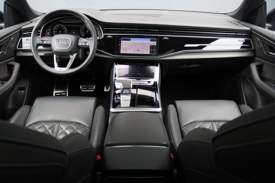 Audi Q8 55 TFSI e Quattro Pro Line S | Luchtvering | Achterasbesturing | ACC | Bang&Olufsen | Trekhaak | Matrix-LED | Soft-Close | Verwarmd Stuurwiel | Panoramadak | Keyless Entry |