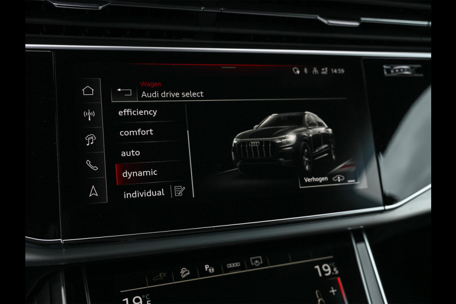 Audi Q8 55 TFSI e quattro Pro Line S | Panoramadak | 360 Camera | B&O | Soft Close | Memory Seats | Luchtvering | Stoelventilatie + Massage | Ambiance Interieur | Stuurverwarming |