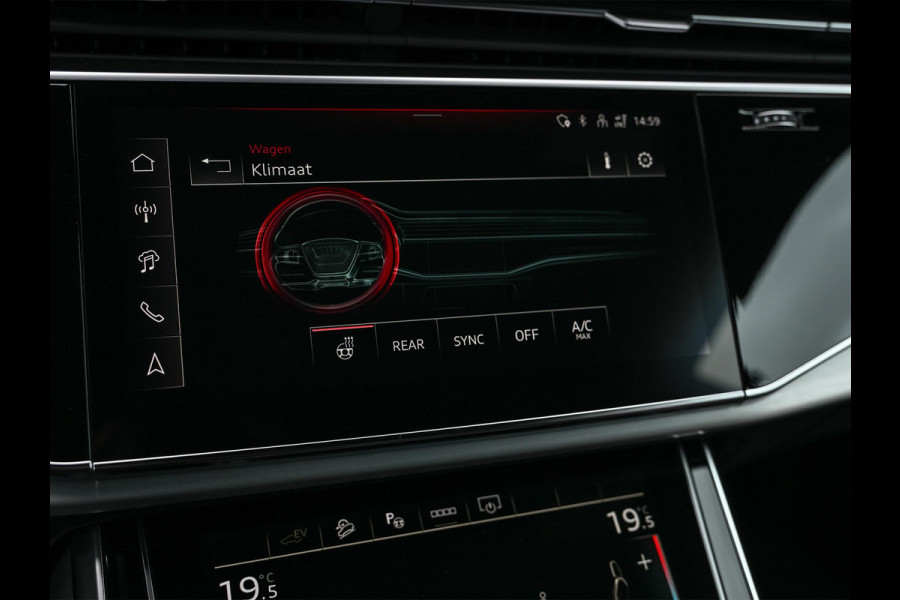 Audi Q8 55 TFSI e quattro Pro Line S | Panoramadak | 360 Camera | B&O | Soft Close | Memory Seats | Luchtvering | Stoelventilatie + Massage | Ambiance Interieur | Stuurverwarming |