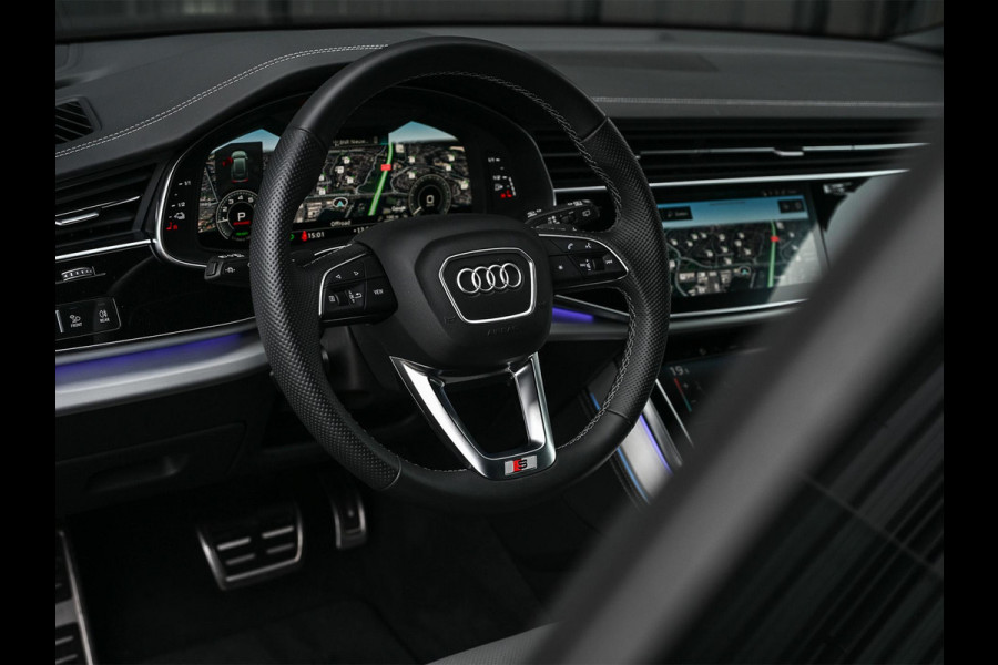 Audi Q8 55 TFSI e quattro Pro Line S | Panoramadak | 360 Camera | B&O | Soft Close | Memory Seats | Luchtvering | Stoelventilatie + Massage | Ambiance Interieur | Stuurverwarming |
