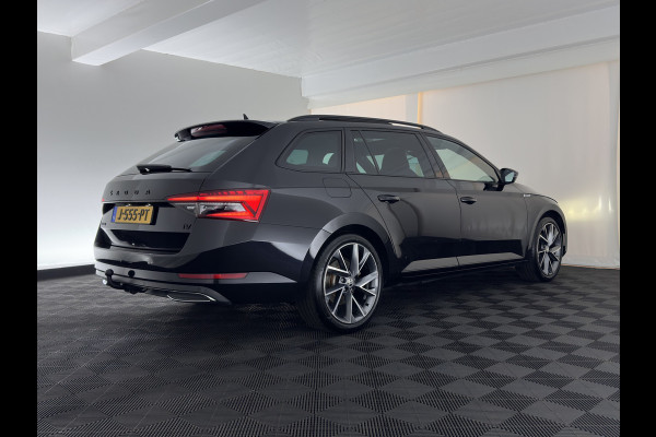 Škoda Superb Combi 1.4 TSI iV Sportline Business (Plug-in) (INCL.BTW) Aut. *PANO | LEATHER-MICROFIBRE | FULL-LED | DIGI-COCKPIT | HEATED-SPORTSEATS | KEYLESS | DAB+ | NAVI-FULLMAP | PRIVACYGLASS | SHIFT-PADDLES | AMBIENT-LIGHT | ECC | PDC | CRUSIE |