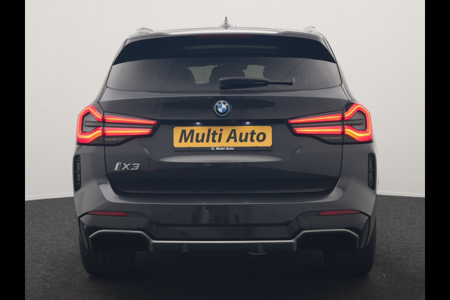 BMW iX3 M Sport High Executive 80 kWh 286pk Dealer O.H | Trekhaak Af Fabriek | Panodak | Laser LED | Head Up | Adaptive Cruise | 360 Camera | Lederen Sportstoelen Memory & Verwarmd | Harman / Kardon | Pilot Assist | Keyless | Blis | Apple Carplay | Navigatie | Virtual | DAB |