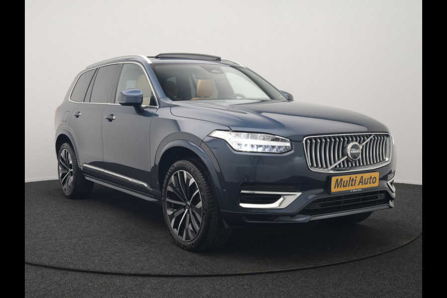 Volvo XC90 T8 AWD Ultimate Bright 7 Persoons LONG RANGE PHEV 455pk Dealer O.H. | Trekhaak Af Fabriek | Panodak | Head Up | Adaptive Cruise | 360 Camera | Bowers & Wilkins | Lederen Sportstoelen Massage & Memory & Ventilatie | Google Assistent | Stoelen & Stuur Verwarmd  | Keyless | Blis | Plug In Hybrid |