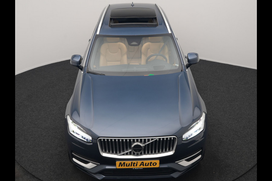 Volvo XC90 T8 AWD Ultimate Bright 7 Persoons LONG RANGE PHEV 455pk Dealer O.H. | Trekhaak Af Fabriek | Panodak | Head Up | Adaptive Cruise | 360 Camera | Bowers & Wilkins | Lederen Sportstoelen Massage & Memory & Ventilatie | Google Assistent | Stoelen & Stuur Verwarmd  | Keyless | Blis | Plug In Hybrid |