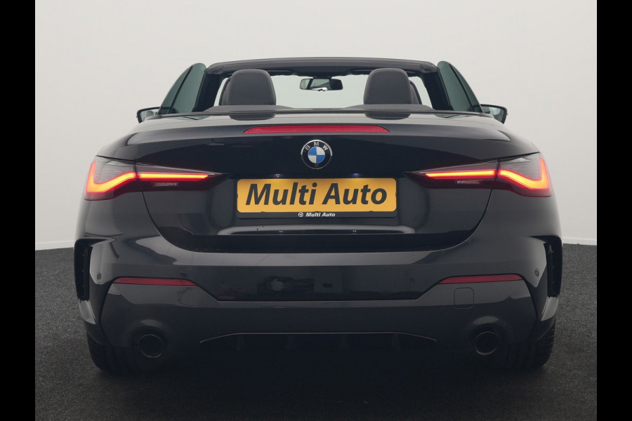 BMW 4 Serie Cabrio 430i M Sport 245pk Dealer O.H. | Adaptief Onderstel | Nekverwarming | Camera | Lederen Sportstoelen Memory & Verwarmd | Hifi Audio | Sfeerverlichting | Stuur Verwarmd | 19"L.M | Blis | Apple Carplay | Navigatie | DAB |