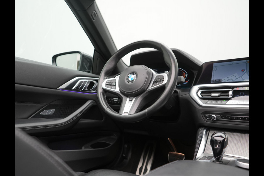 BMW 4 Serie Cabrio 430i M Sport 245pk Dealer O.H. | Adaptief Onderstel | Nekverwarming | Camera | Lederen Sportstoelen Memory & Verwarmd | Hifi Audio | Sfeerverlichting | Stuur Verwarmd | 19"L.M | Blis | Apple Carplay | Navigatie | DAB |