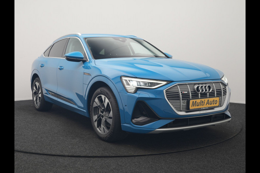 Audi e-tron Sportback 50 Quattro S Line 71 kWh 313pk Dealer O.H. | Luchtvering | Adaptive Cruise | Nachtzicht | Head Up | Camera | Alcantara Sportstoelen Verwarmd | Keyless | 20"L.M | Navigatie | DAB | Virtual Cockpit |