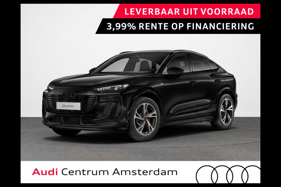 Audi Q6 Sportback e-tron S edition 83Kwh 252 pk | Glazen panoramadak | Exterieurpakket zwart | Trekhaak, mechanisch draaibaar | S line zwart leder-kunstleder |
