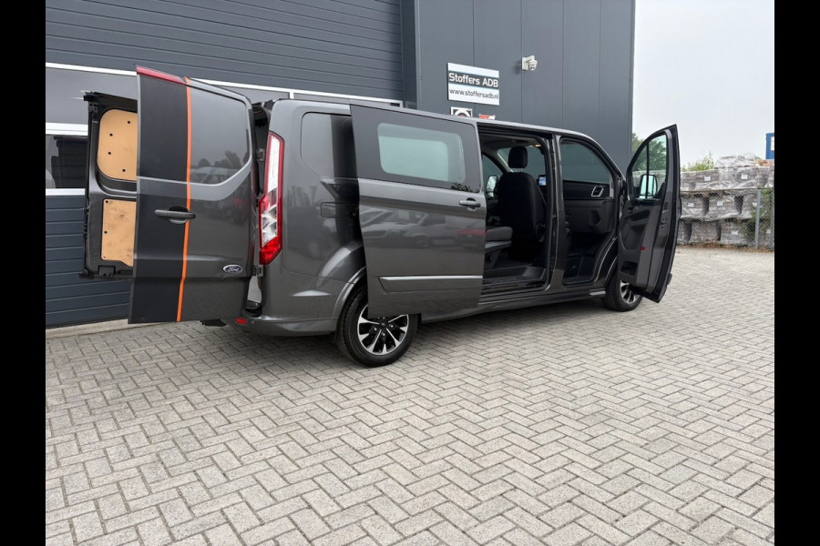 Ford Transit Custom 320 2.0 TDCI 185pk L2H1 Sport DC | L+R SCHUIF | CarPlay | Raptor | Automaat | Trekhaak | Leder | 5-Zits