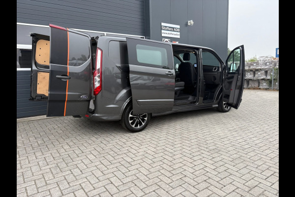 Ford Transit Custom 320 2.0 TDCI 185pk L2H1 Sport DC | L+R SCHUIF | CarPlay | Raptor | Automaat | Trekhaak | Leder | 5-Zits