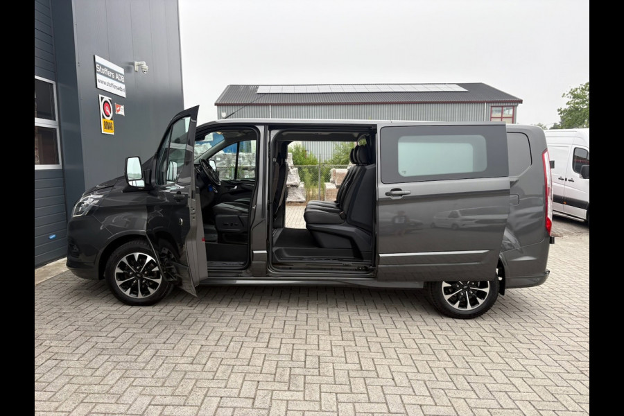 Ford Transit Custom 320 2.0 TDCI 185pk L2H1 Sport DC | L+R SCHUIF | CarPlay | Raptor | Automaat | Trekhaak | Leder | 5-Zits