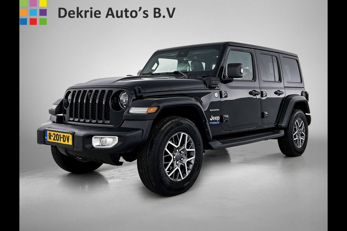 Jeep Wrangler Unlimited 4xe Hybride 380 Sahara / Trekhaak / Leder / Stuur-Stoelverwarming / Pdc.+Camera / Comf.& Convenience Pack / Apk 04-2028