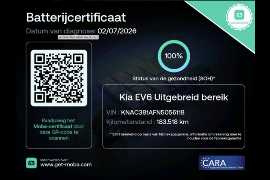 Kia Ev6 Plus 77.4 kWh (SOH 100%, TREKHAAK, CAMERA, STOELVENTILATIE, MERIDIAN AUDIO, STUUR-/STOELVERWARMING, 1e EIGENAAR)