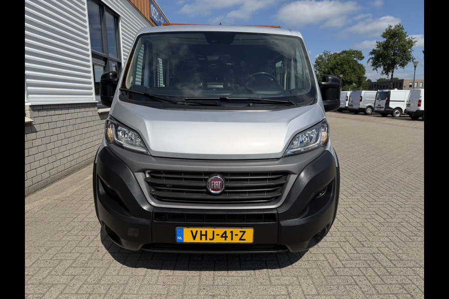 Fiat Ducato Maxi 35H 2.3 MultiJet L2H1 DC 5 persoons / trekhaak 3000 kg! / euro 6 / bpm vrij / zilver metallic / cruise en climate control / ingerichte laadruimte / lease vanaf €