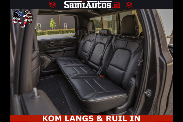 Dodge Ram LIMITED NIGHT 5.7 V8 402PK | HUD | 4PL WHEELS | LUCHTVERING |OPEN UILAAT KLEP | BOM VOL | GRANITE CRYSTAL | DC | CREW CAB | DUBBELE CABINE | 5 PERSOONS GRIJSKENTEKEN | EERSTE EIGENAAR | TOP STAAT 44000 KM |