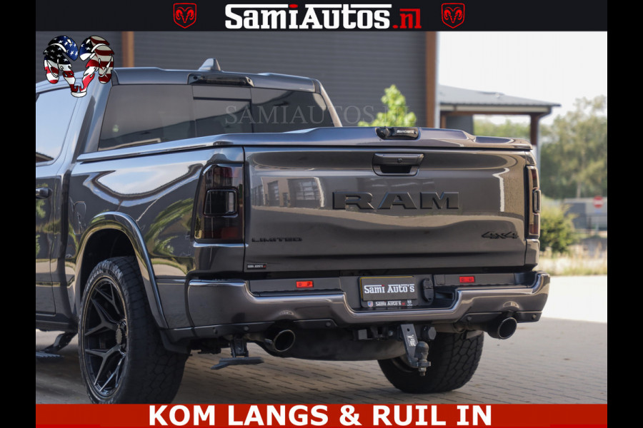 Dodge Ram LIMITED NIGHT 5.7 V8 402PK | HUD | 4PL WHEELS | LUCHTVERING |OPEN UILAAT KLEP | BOM VOL | GRANITE CRYSTAL | DC | CREW CAB | DUBBELE CABINE | 5 PERSOONS GRIJSKENTEKEN | EERSTE EIGENAAR | TOP STAAT 44000 KM |
