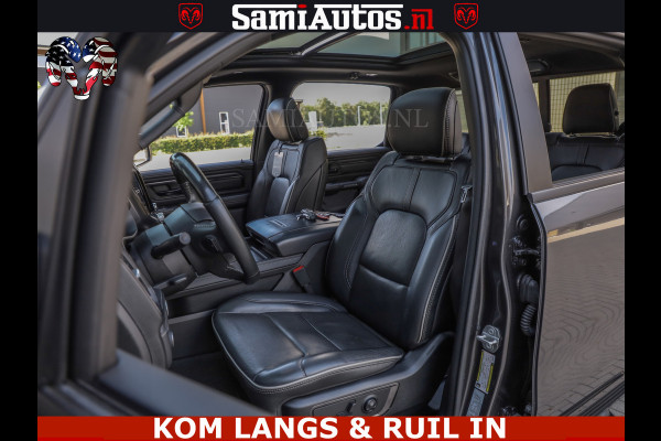 Dodge Ram LIMITED NIGHT 5.7 V8 402PK | HUD | 4PL WHEELS | LUCHTVERING |OPEN UILAAT KLEP | BOM VOL | GRANITE CRYSTAL | DC | CREW CAB | DUBBELE CABINE | 5 PERSOONS GRIJSKENTEKEN | EERSTE EIGENAAR | TOP STAAT 44000 KM |