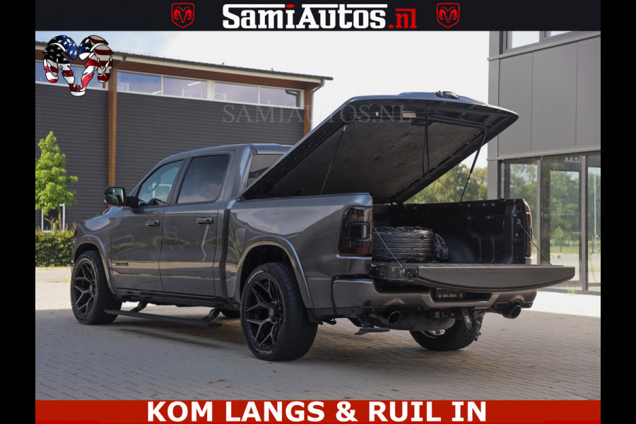 Dodge Ram LIMITED NIGHT 5.7 V8 402PK | HUD | 4PL WHEELS | LUCHTVERING |OPEN UILAAT KLEP | BOM VOL | GRANITE CRYSTAL | DC | CREW CAB | DUBBELE CABINE | 5 PERSOONS GRIJSKENTEKEN | EERSTE EIGENAAR | TOP STAAT 44000 KM |