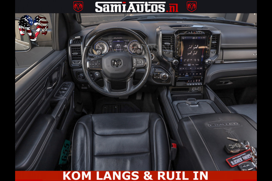 Dodge Ram LIMITED NIGHT 5.7 V8 402PK | HUD | 4PL WHEELS | LUCHTVERING |OPEN UILAAT KLEP | BOM VOL | GRANITE CRYSTAL | DC | CREW CAB | DUBBELE CABINE | 5 PERSOONS GRIJSKENTEKEN | EERSTE EIGENAAR | TOP STAAT 44000 KM |