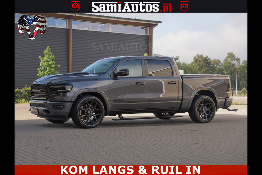 Dodge Ram LIMITED NIGHT 5.7 V8 402PK | HUD | 4PL WHEELS | LUCHTVERING |OPEN UILAAT KLEP | BOM VOL | GRANITE CRYSTAL | DC | CREW CAB | DUBBELE CABINE | 5 PERSOONS GRIJSKENTEKEN | EERSTE EIGENAAR | TOP STAAT 44000 KM |