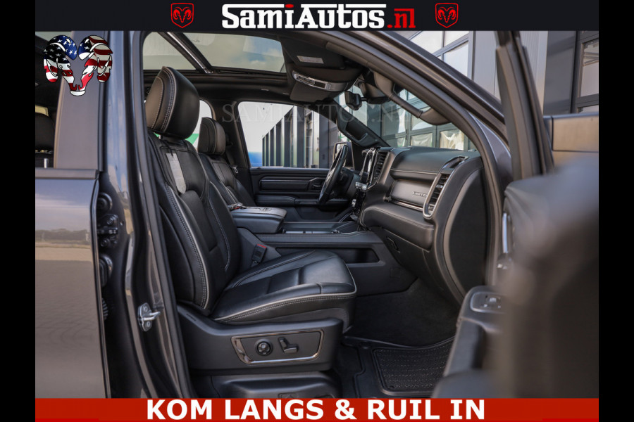 Dodge Ram LIMITED NIGHT 5.7 V8 402PK | HUD | 4PL WHEELS | LUCHTVERING |OPEN UILAAT KLEP | BOM VOL | GRANITE CRYSTAL | DC | CREW CAB | DUBBELE CABINE | 5 PERSOONS GRIJSKENTEKEN | EERSTE EIGENAAR | TOP STAAT 44000 KM |
