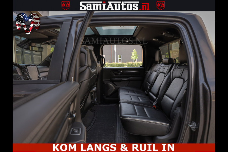 Dodge Ram LIMITED NIGHT 5.7 V8 402PK | HUD | 4PL WHEELS | LUCHTVERING |OPEN UILAAT KLEP | BOM VOL | GRANITE CRYSTAL | DC | CREW CAB | DUBBELE CABINE | 5 PERSOONS GRIJSKENTEKEN | EERSTE EIGENAAR | TOP STAAT 44000 KM |