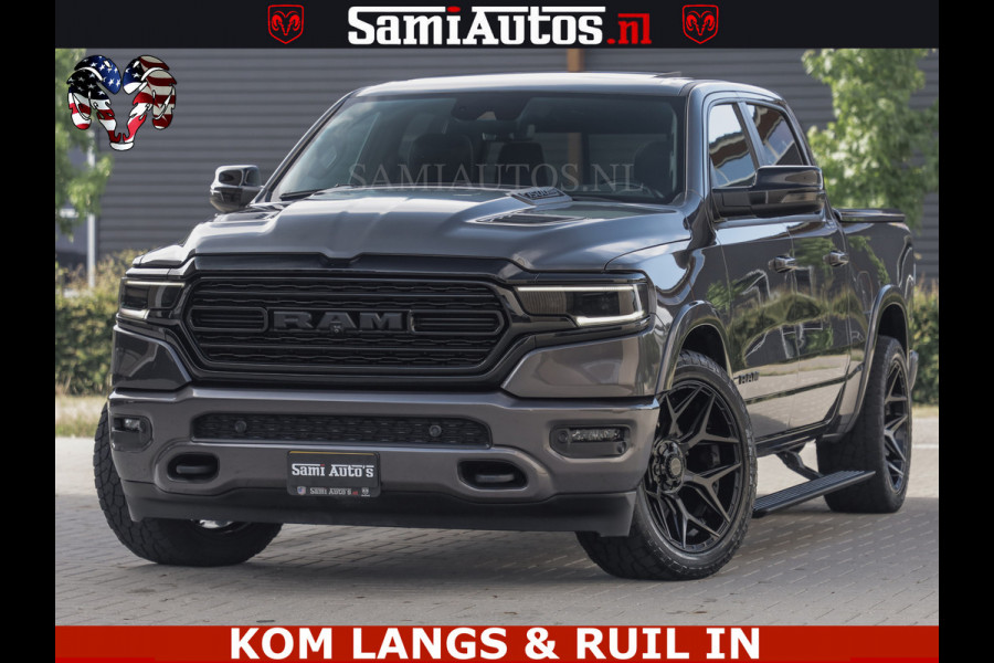 Dodge Ram LIMITED NIGHT 5.7 V8 402PK | HUD | 4PL WHEELS | LUCHTVERING |OPEN UILAAT KLEP | BOM VOL | GRANITE CRYSTAL | DC | CREW CAB | DUBBELE CABINE | 5 PERSOONS GRIJSKENTEKEN | EERSTE EIGENAAR | TOP STAAT 44000 KM |