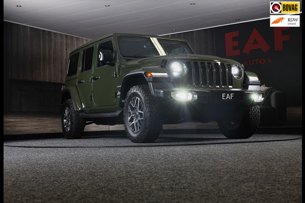 Jeep Wrangler UNLIMITED 4xe 380 Sahara / 360 Camera / Leder / Navi / Ecc / Elek Pakket / Led / Pdc / 18 Inch / TOPSTAAT