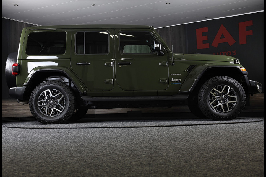 Jeep Wrangler UNLIMITED 4xe 380 Sahara / 360 Camera / Leder / Navi / Ecc / Elek Pakket / Led / Pdc / 18 Inch / TOPSTAAT