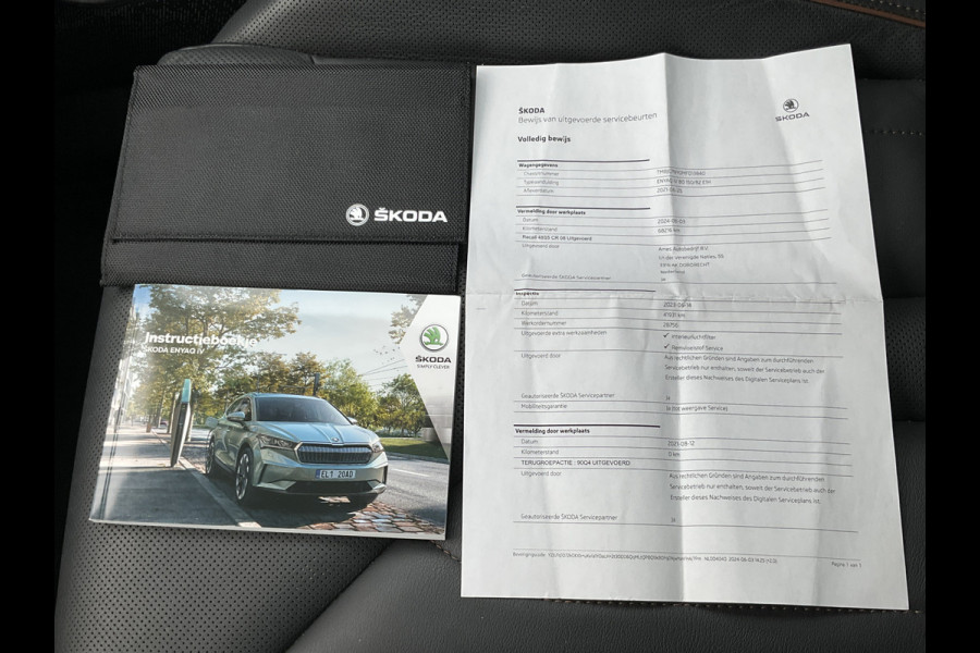 Škoda ENYAQ iV 80 SOH 92.5% First Edition Leer Stoel/StuurVerw+Elektr Carplay Adapt.Cruise Sportline
