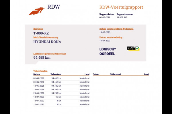 Hyundai Kona 1.6GDI HEV Hybride Autom. Trekhaak Adap.Cruise Camera Apple Carplay Android Auto Navi Ecc Pdc Comfort Smart Led Lmv 16" DAB Krell®-Audio Lane Assist Isofix Rijstrooksensor 1.300KG Trekgewicht 1e Eigenaar Origineel Nederlandse Auto