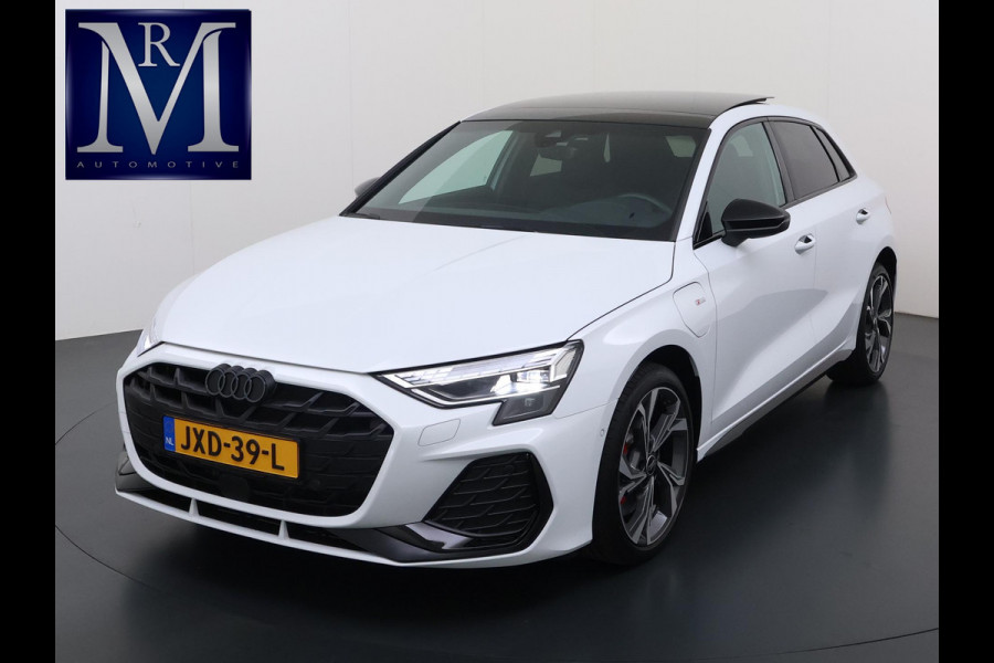Audi A3 Sportback 45 TFSI e S edition Competition 272pk PHEV| 8.000KM!  | INCL. BTW | 143km RANGE WLTP!! | ADD. CRUISE | PANORAMADAK | FABRIEKSGARANTIE t/m 04-2027| MEGA COMPLETE AUTO| S-LINE BINNEN + BUITEN| LEDER|