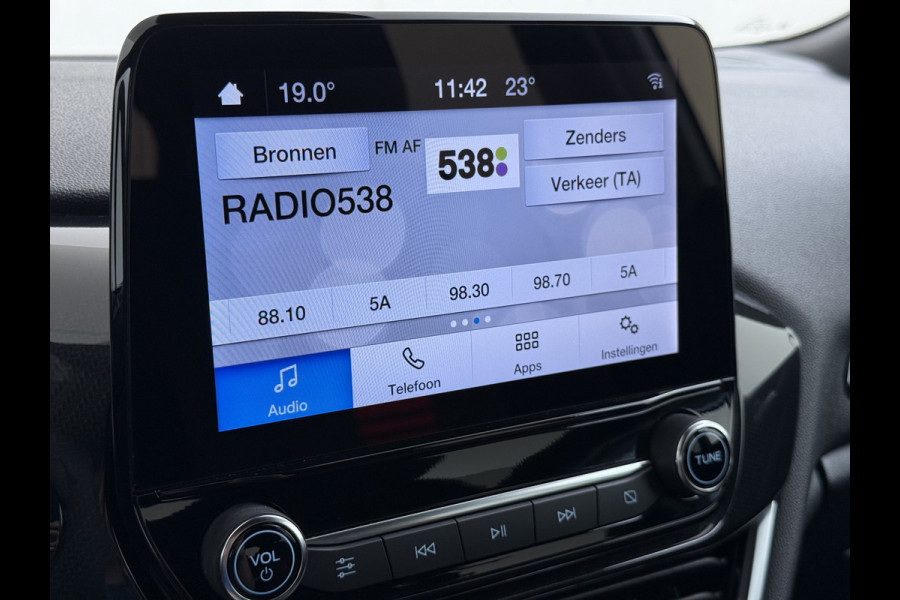 Ford Fiesta 1.0T 125PK Hybrid ST-Line Stoel+Stuur+Voorruitverwarming Apple Carplay/Android Auto Navi* Ecc Cruise Control Pdc Keyless DAB+ Bluetooth Lmv Lane Assist Isofix Regensensor 1e Eigenaar Origineel Nederlandse Auto