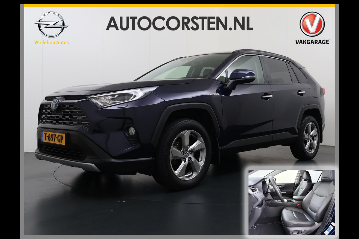 Toyota RAV4 2.5I Hybride Leer+Verwarming+Memory Adap.Cruise Navi Camera Ecc Apple Carplay Android Auto Miracast™ Elek.Achterklep Active Stuur+Voorruit+Achterbankverwarming Keyless Lane Assist Privacy Glas Lmv Elek.Stoel Bluetooth Led