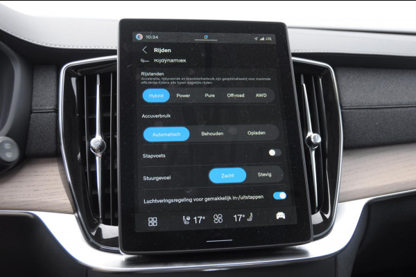 Volvo XC90 T8 408PK Automaat Plug-in hybrid AWD Ultra Bright / Luchtvering / Trekhaak / Panoramadak / Google services / Elektrisch bedienbare voorstoelen met geheugen / Stoelverwarming voor en achter